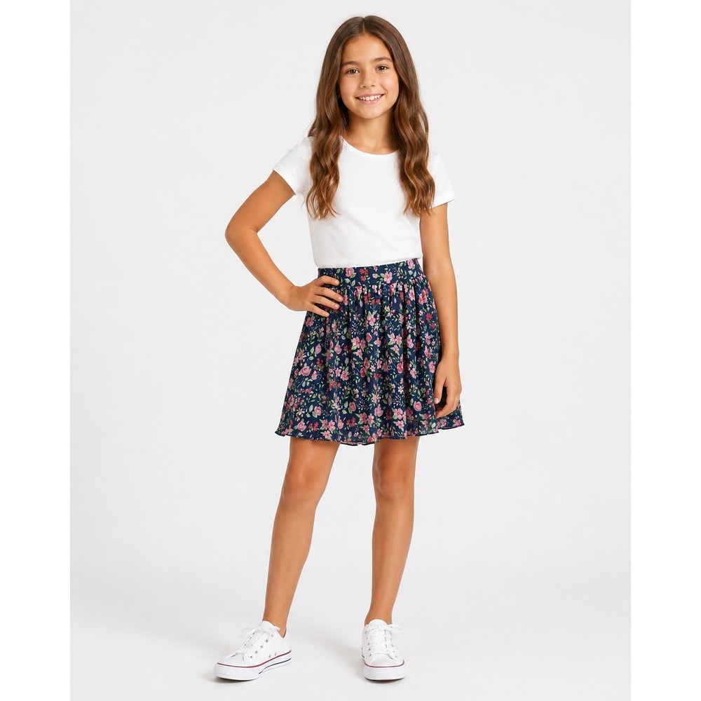 435 by‎ Matilda Jane Clothing Girls Skirt sz 10 Green Floral Print Polyester